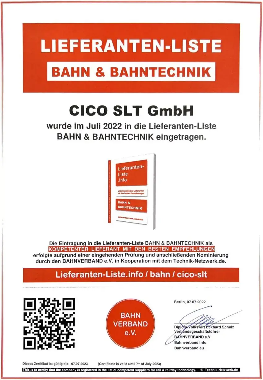 TOP supplier for the railroad industry with special recommendation